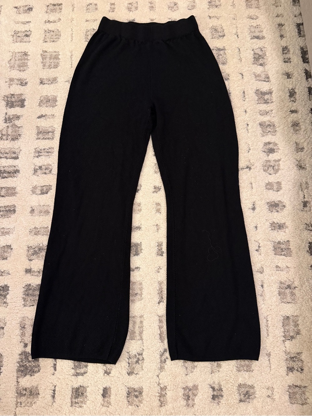 Women's Black Wide-Leg Knit Pants